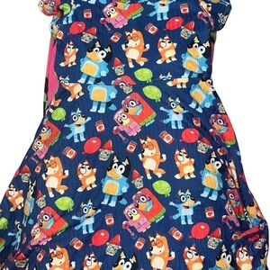 Toddler Bluey Colorful Cartoon Character Dress